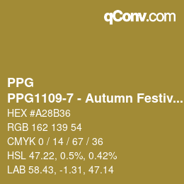 Color code: PPG - PPG1109-7 - Autumn Festival | qconv.com