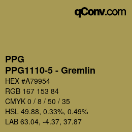 カラーコード: PPG - PPG1110-5 - Gremlin | qconv.com