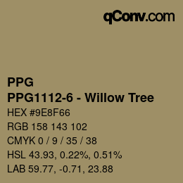 Color code: PPG - PPG1112-6 - Willow Tree | qconv.com