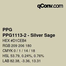 Farbcode: PPG - PPG1113-2 - Silver Sage | qconv.com