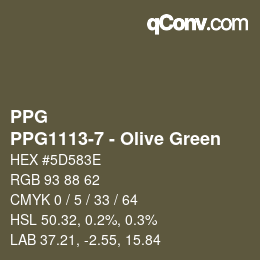 Color code: PPG - PPG1113-7 - Olive Green | qconv.com
