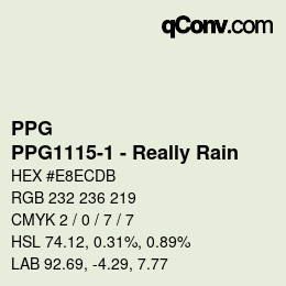 Color code: PPG - PPG1115-1 - Really Rain | qconv.com