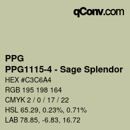 Farbcode: PPG - PPG1115-4 - Sage Splendor | qconv.com