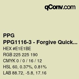 Color code: PPG - PPG1116-3 - Forgive Quickly | qconv.com