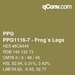 Color code: PPG - PPG1116-7 - Frog´s Legs | qconv.com