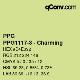Color code: PPG - PPG1117-3 - Charming | qconv.com