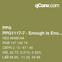 Farbcode: PPG - PPG1117-7 - Enough Is Enough | qconv.com