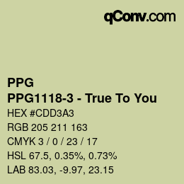 Color code: PPG - PPG1118-3 - True To You | qconv.com
