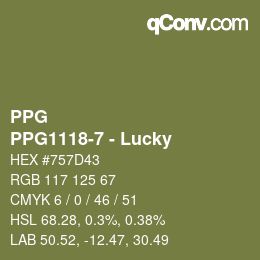 Color code: PPG - PPG1118-7 - Lucky | qconv.com