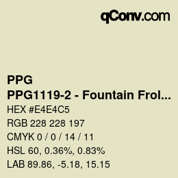 カラーコード: PPG - PPG1119-2 - Fountain Frolic | qconv.com