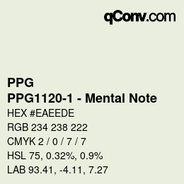 Farbcode: PPG - PPG1120-1 - Mental Note | qconv.com