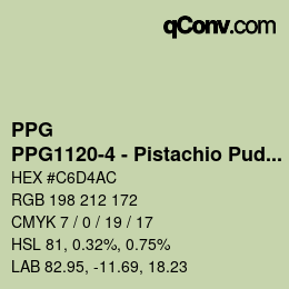 Color code: PPG - PPG1120-4 - Pistachio Pudding | qconv.com