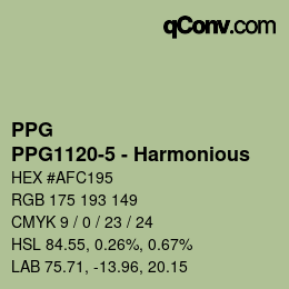 カラーコード: PPG - PPG1120-5 - Harmonious | qconv.com