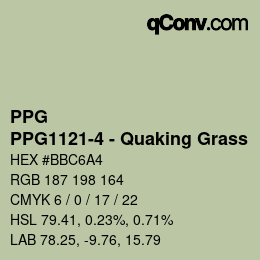 Farbcode: PPG - PPG1121-4 - Quaking Grass | qconv.com