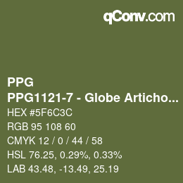 Código de color: PPG - PPG1121-7 - Globe Artichoke | qconv.com