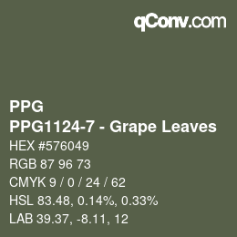 カラーコード: PPG - PPG1124-7 - Grape Leaves | qconv.com