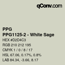 Color code: PPG - PPG1125-2 - White Sage | qconv.com
