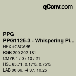 Color code: PPG - PPG1125-3 - Whispering Pine | qconv.com