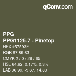 Color code: PPG - PPG1125-7 - Pinetop | qconv.com