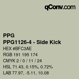 Color code: PPG - PPG1126-4 - Side Kick | qconv.com