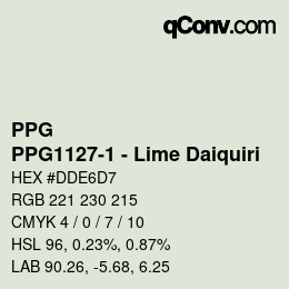Color code: PPG - PPG1127-1 - Lime Daiquiri | qconv.com