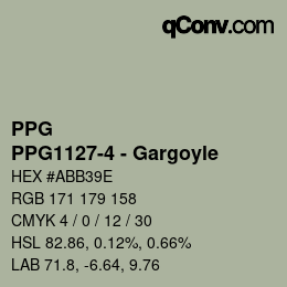 カラーコード: PPG - PPG1127-4 - Gargoyle | qconv.com