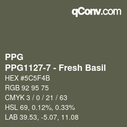 Color code: PPG - PPG1127-7 - Fresh Basil | qconv.com