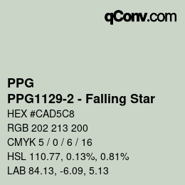 Código de color: PPG - PPG1129-2 - Falling Star | qconv.com