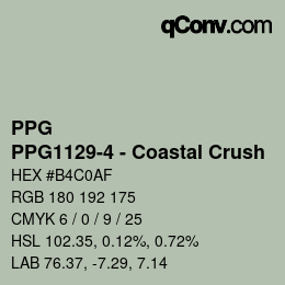 カラーコード: PPG - PPG1129-4 - Coastal Crush | qconv.com
