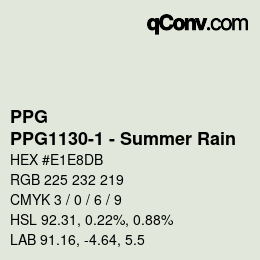 Color code: PPG - PPG1130-1 - Summer Rain | qconv.com