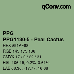 Farbcode: PPG - PPG1130-5 - Pear Cactus | qconv.com