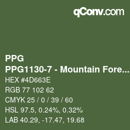 Farbcode: PPG - PPG1130-7 - Mountain Forest | qconv.com