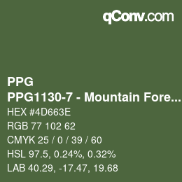 Color code: PPG - PPG1130-7 - Mountain Forest | qconv.com