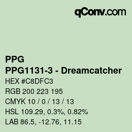 Color code: PPG - PPG1131-3 - Dreamcatcher | qconv.com