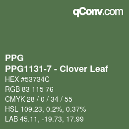 Código de color: PPG - PPG1131-7 - Clover Leaf | qconv.com
