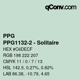 カラーコード: PPG - PPG1132-2 - Solitaire | qconv.com