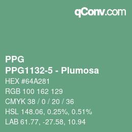 カラーコード: PPG - PPG1132-5 - Plumosa | qconv.com