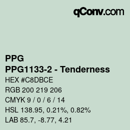 Color code: PPG - PPG1133-2 - Tenderness | qconv.com