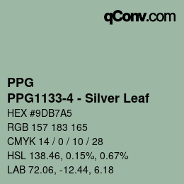 Color code: PPG - PPG1133-4 - Silver Leaf | qconv.com
