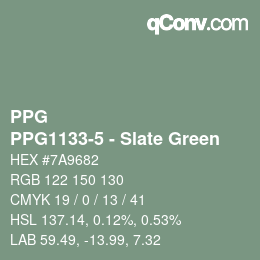 Farbcode: PPG - PPG1133-5 - Slate Green | qconv.com