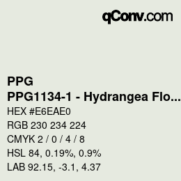 Farbcode: PPG - PPG1134-1 - Hydrangea Floret | qconv.com
