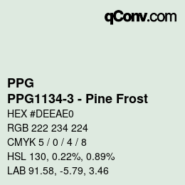 Farbcode: PPG - PPG1134-3 - Pine Frost | qconv.com