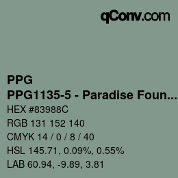 Color code: PPG - PPG1135-5 - Paradise Found | qconv.com