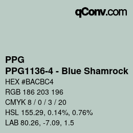 Color code: PPG - PPG1136-4 - Blue Shamrock | qconv.com