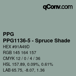 Farbcode: PPG - PPG1136-5 - Spruce Shade | qconv.com