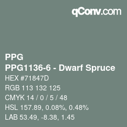 Farbcode: PPG - PPG1136-6 - Dwarf Spruce | qconv.com