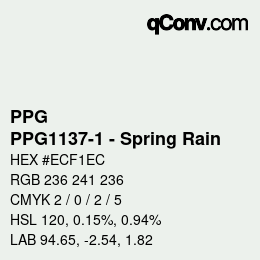 Farbcode: PPG - PPG1137-1 - Spring Rain | qconv.com