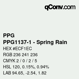 Color code: PPG - PPG1137-1 - Spring Rain | qconv.com