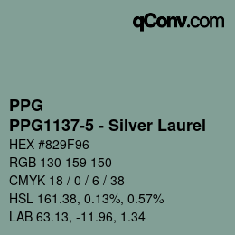 カラーコード: PPG - PPG1137-5 - Silver Laurel | qconv.com