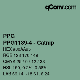 Código de color: PPG - PPG1139-4 - Catnip | qconv.com